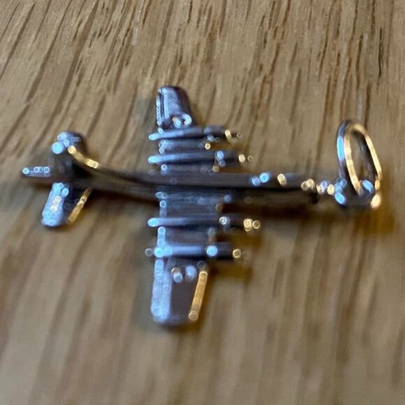 Vintage Sterling Silver Argus Plane Bracelet Charm - Picture 1 of 3